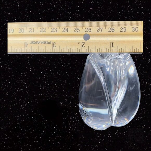 Vintage Dansk Clear Rose Blossom Flower Figurine Paperweight Made In Poland  3"T - Picture 5 of 11